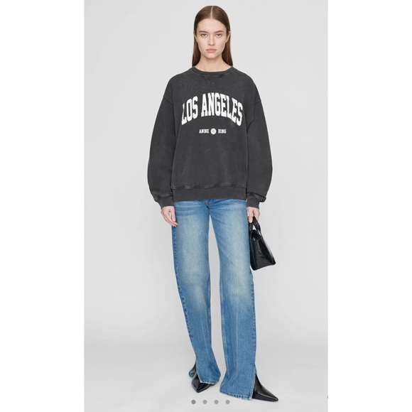 Anine Bing “Ramona” sweatshirt Los Angeles in washed black, size small - Picture 3 of 5